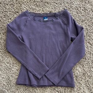 Old Navy Lavender Ribbed Lace Trim Top